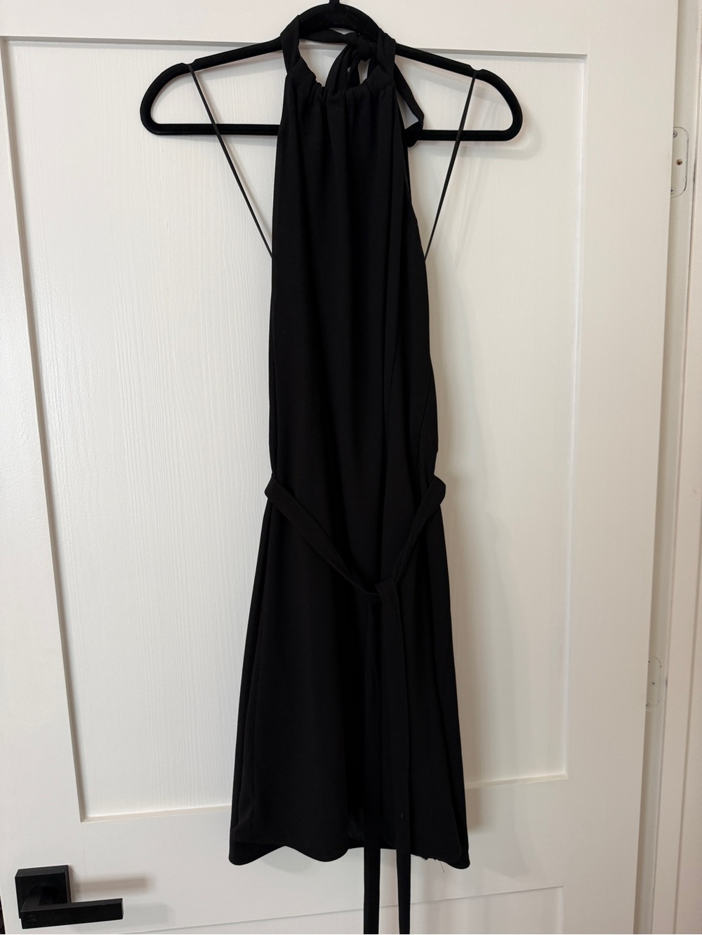 NWT Theory Black Halter Tie-Waist Mini Dress Size 10